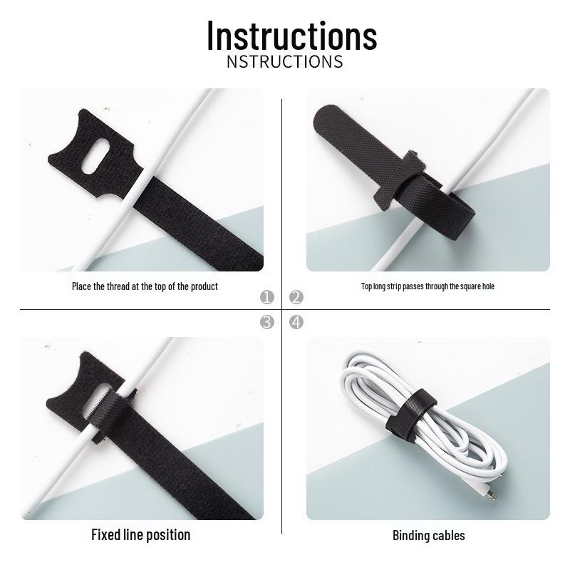 Hook and Loop Cable Ties for Cable Management and Storage