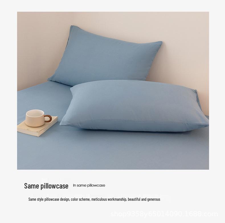 2025 Washed Flannel Solid Color Fitted Sheet: Non-Slip All-Inclusive Mattress Protector Bedspread