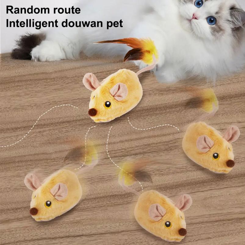 Interactive Cat Toy Electronic Mouse Moving Cat Toys Mice Moving Toy Moving Cat Mouse Toy For Cat Self Play Exercise