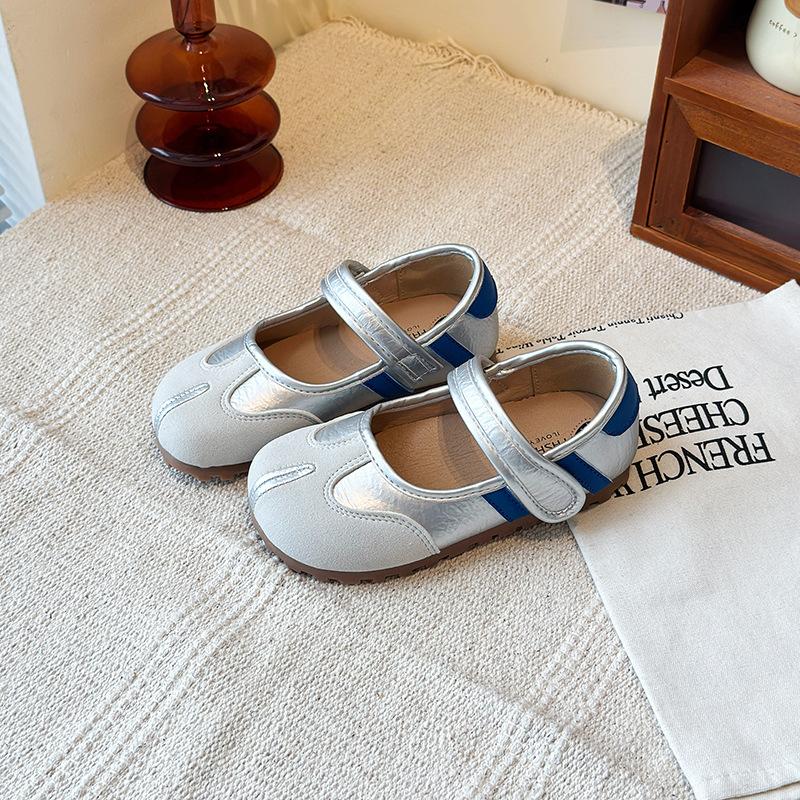 

Kids Silver Blue Split Toe Mary Jane Shoes 23 срібний
