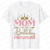 Fashion Birthday Princess Girls Party T-shirt Family Gathering Matching Sibling Tees Kids Adult Clothing Crown Graphic Y2k Tops