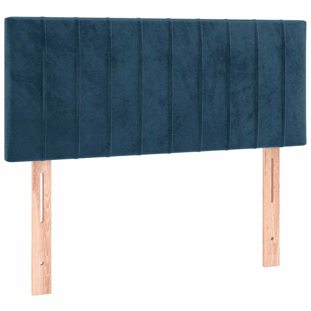 Box Spring Bed with Mattress & LED Dark Blue 80x200 cm Velvet