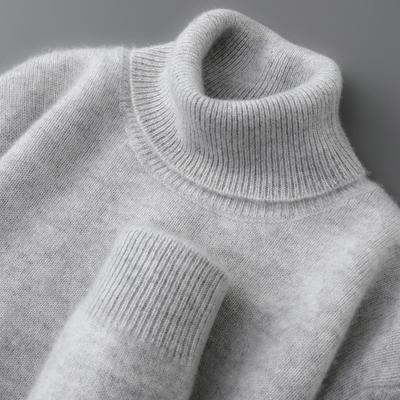Pull épais à col haut 100% laine pour homme pour l'automne et l'hiver