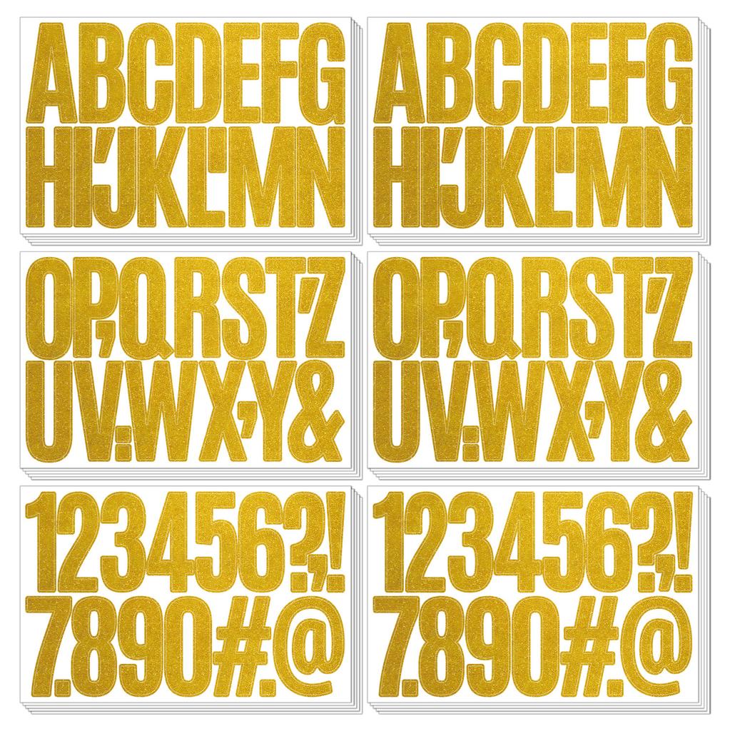 3-inch Glitter Letter Sticker Glitter Powder Holiday Birthday Party Decoration DIY Waterproof Large Size Glitter Letter Sticker