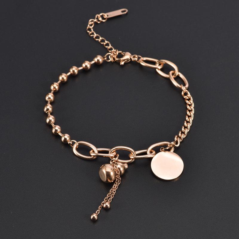 Women s Titanium Steel K Gold Korean Smiley Face Bracelet Bangle
