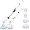 Electric Bath Cleaning Bath Polisher Turbo Cordless Shower Scrubber for Tub and Tile Power 4 Interchangeable Brush Heads for and Car Use Brush, Pro,