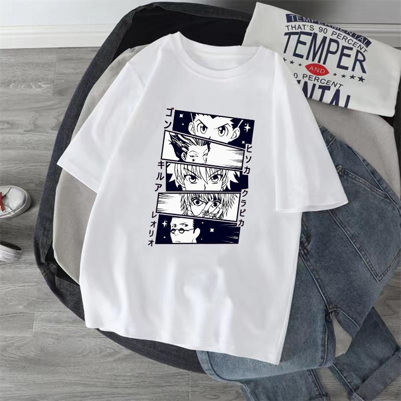 Anime Hunter X Hunter Tshirt Japan Unisexga Hisoka Killua Zoldyck Kawaii Funny T Shirts Kurapika Devil Eye Short Sleeve Tee Tops