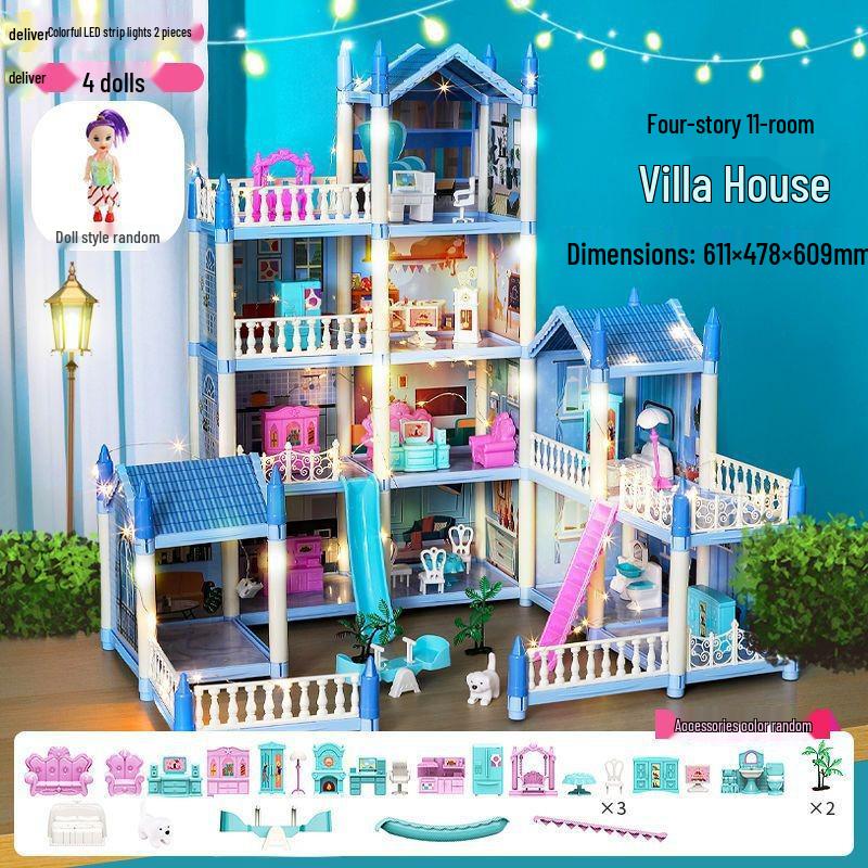 DIY Princess Dollhouse Castle Villa for Girls