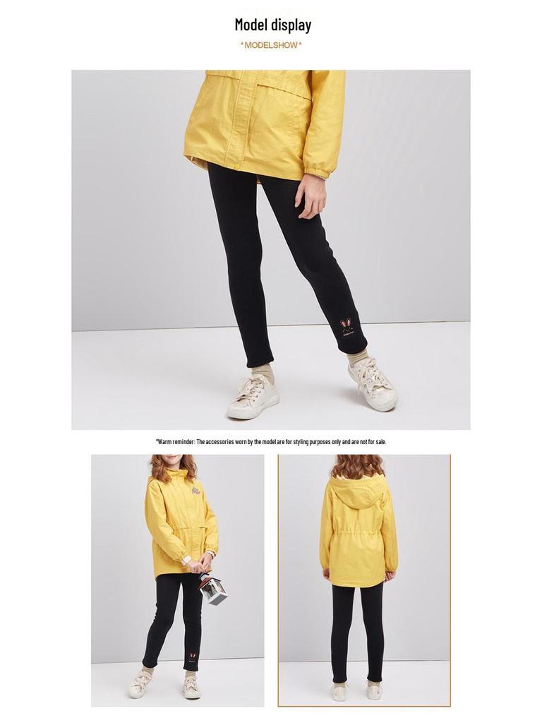 Girls' Fleece-Lined Cartoon Leggings: Warm, Slim Fit Pants for Babies, Small To Medium Size, Autumn/Winter Collection