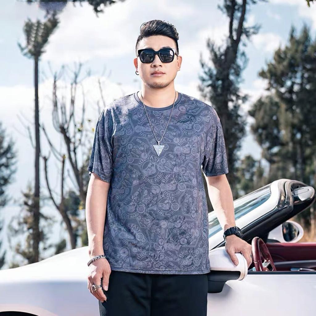 Stretch Fit Anti-wrinkle Loose Men's Short-sleeved Ice Cool Feeling Fashion Short-sleeved Top Cotton Comfortable Lightweight T-shirt