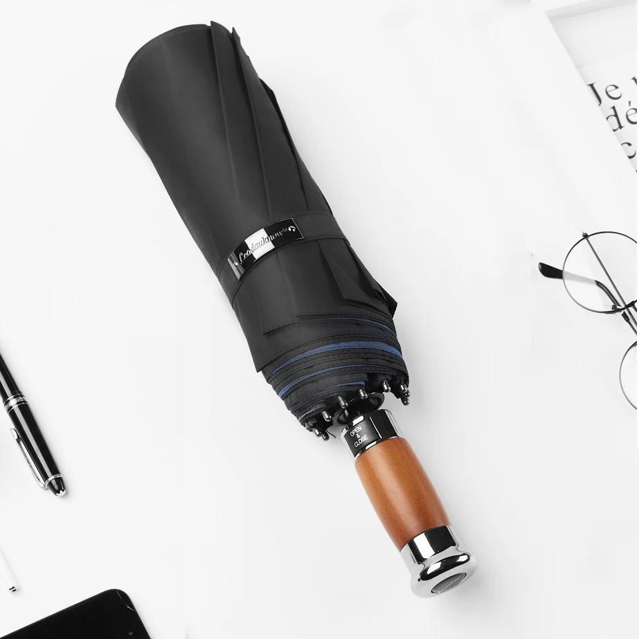 Large Golf Umbrella Men, Business Style Automatic Umbrella, Double Layer, Big Folding Umbrella Rain Windproof Strong