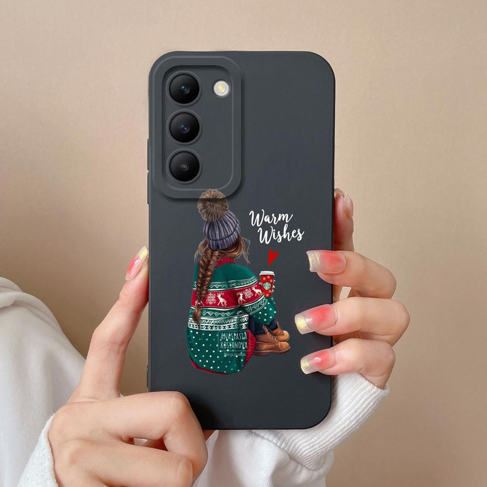 For Vivo V30 Lite V30E V30SE Phone Case Cool Bear Full Coverage Anti Drop Bumper For Vivo V30Lite V30 SE Liquid Silicone Fundas