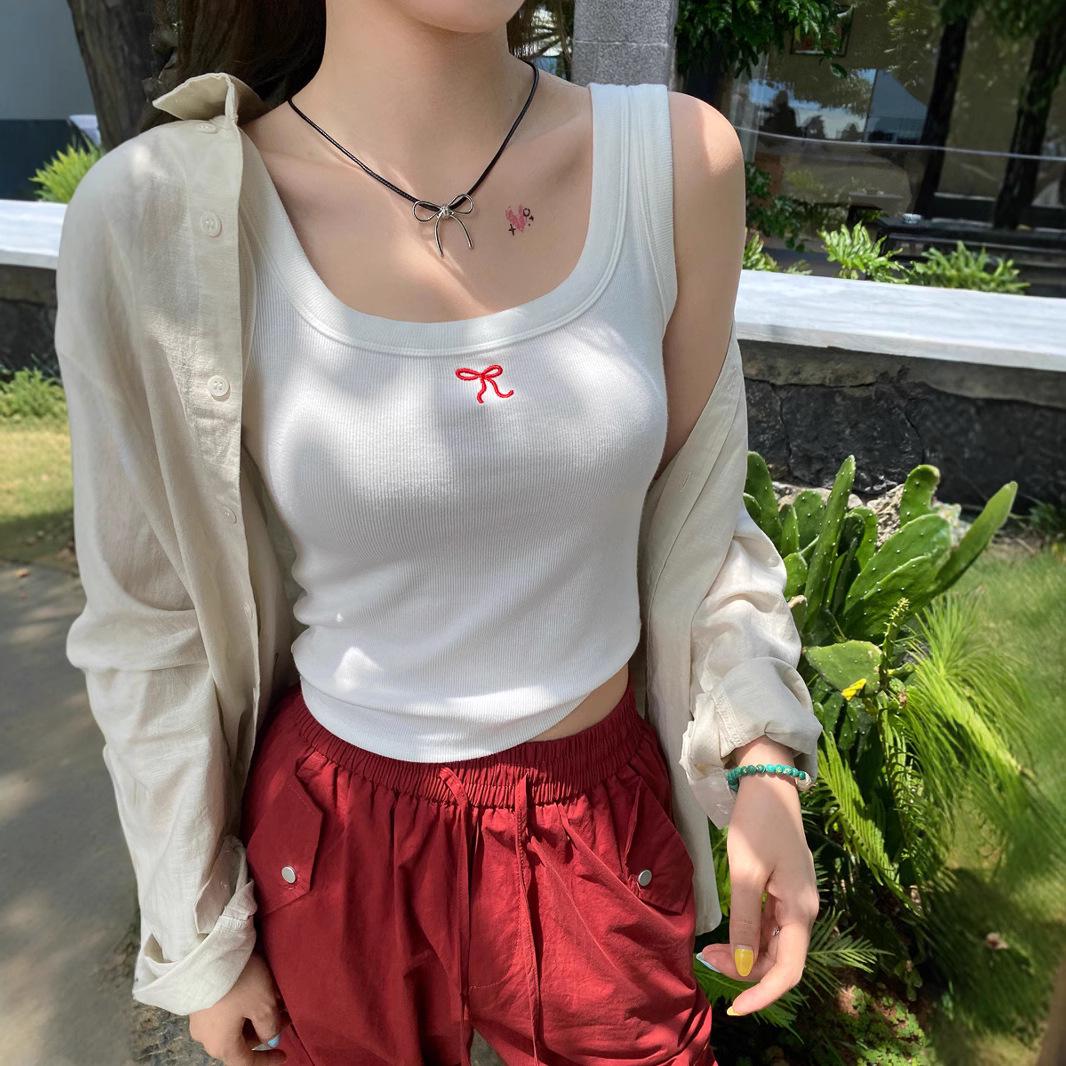 

Plus Size Blue Square Neck Camisole Tank Top for Women - Summer 2025 XL білий