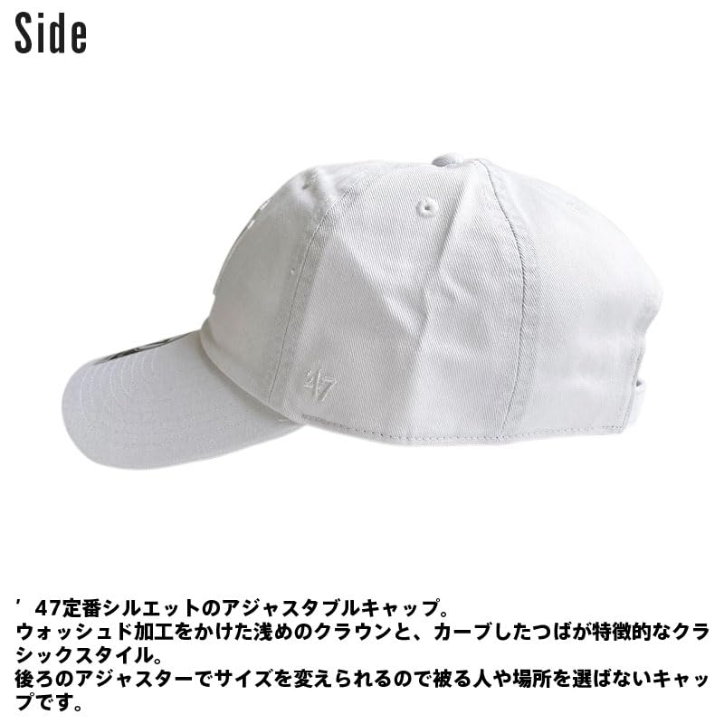 Forty Seven Yankees Cleanup Baseball Cap for Men and Women with White (White Logo)