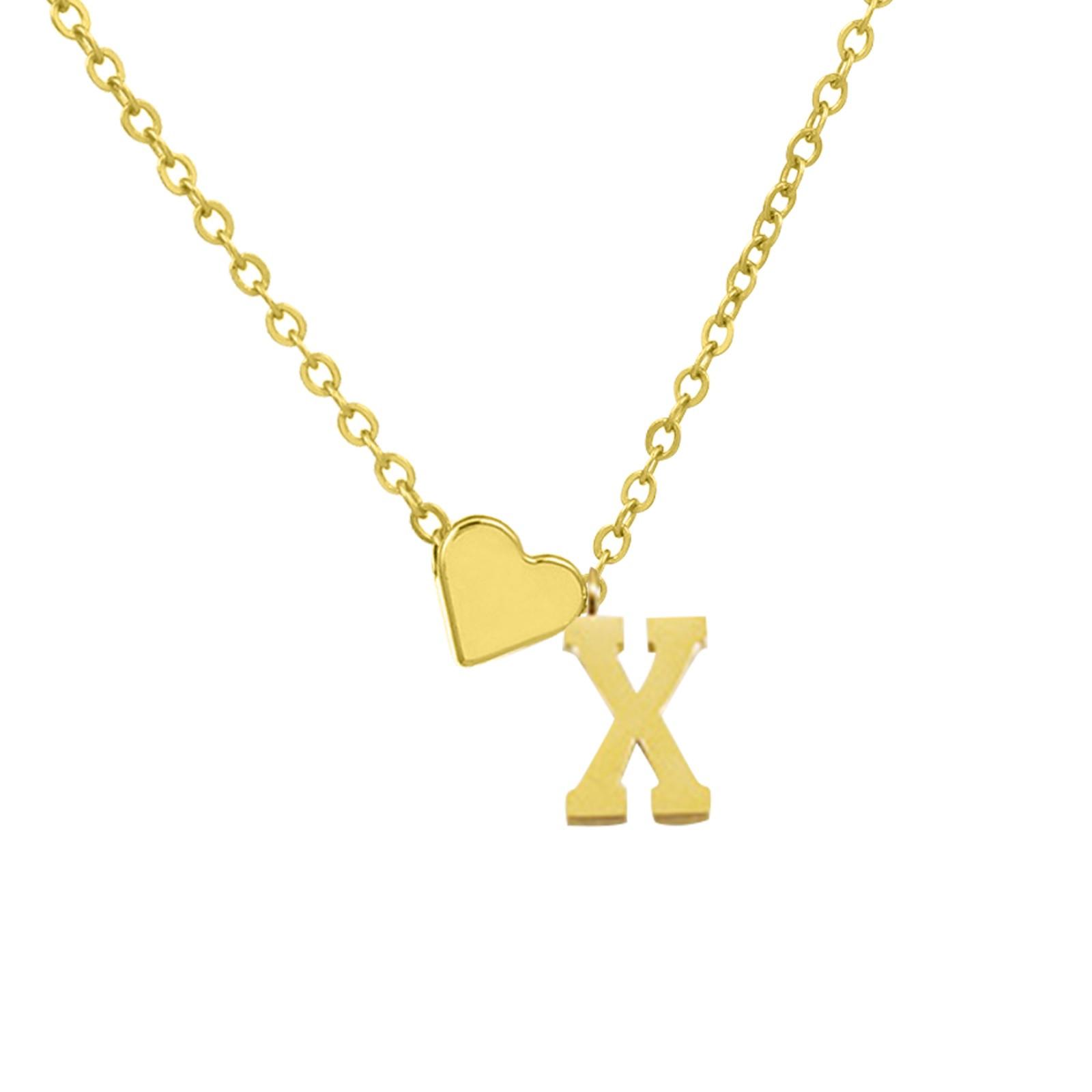 

Намисто з ініціалами у формі серця, намисто з буквами у формі серця, персоналізоване намисто з монограмою 1 шт. One Size