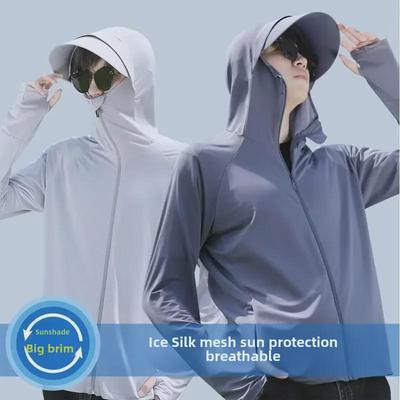 2024 Men's Summer Anti-UV Ice Silk Breathable Sun Protection Jacket for Outdoor Fishing