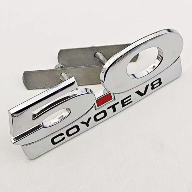 cjgnvt1 3D Metal Car Styling 5.0 COYOTE V8 Logo Badge Rear Trunk Emblem Fender Side Sticker For Ford Mustang GT SHELBY Auto Accessories