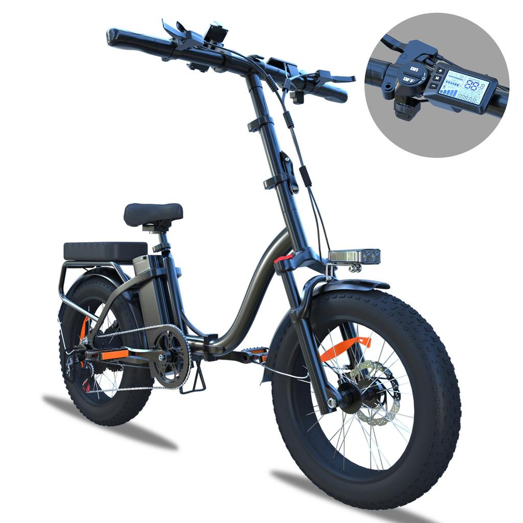 BLUVALL Z01 Foldable Electric Bike, 36V 13Ah Removable Battery, Shimano 7-Speed