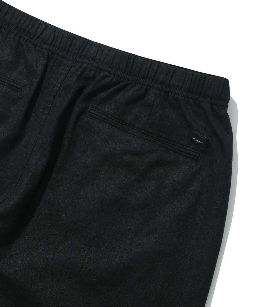 COVERNAT Linen Semi-Wide Buckle Pants Black