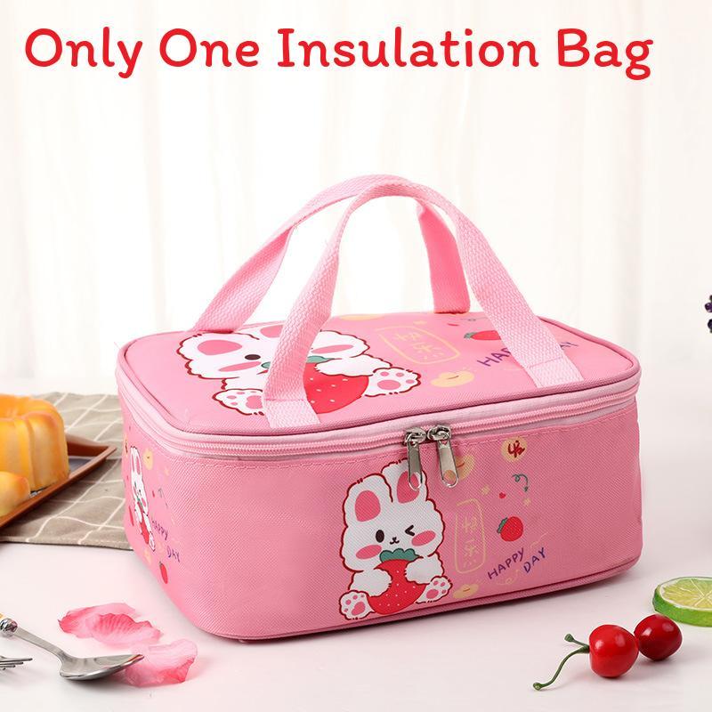Cartoon Insulated Lunch Bag With Aluminum Foil For Students And Kids