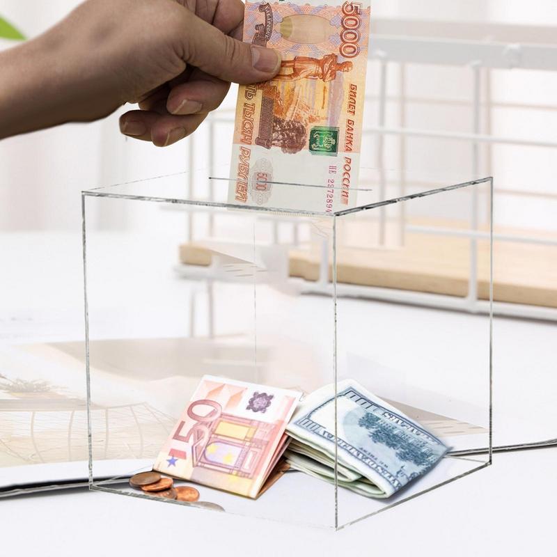 Piggy Banks for Adults  Upgraded Clear Acrylic Money Saving Bank Break to Open, Can Only Save That Cannot Be Take