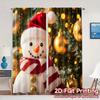2pcs,Curtains Cute Snowman Christmas Ornaments_b (2) Popular Curtain Fabric Prints Light Filtering Curtains Decorations For Home