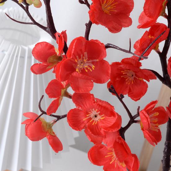 Artificial Plum Blossom Flowers Faux Cherry Blossom Branches Fake Long Stems Flower for Vase Floral Arrangement Home Wedding Table Decor