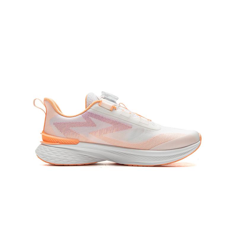 Li Ning Kids Running Shoes Comfortable Versatile Shock Absorbing Durable Low Top Kids Sneaker Fluorescent-Orange Standard-White YKFV094-4