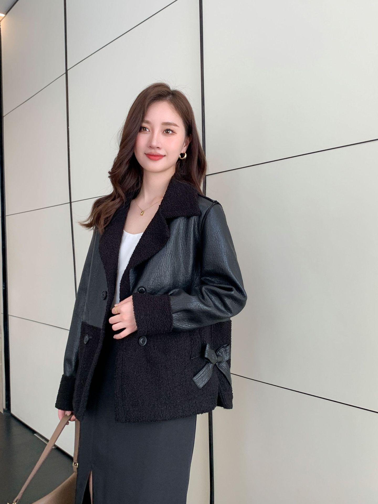 

Женская кожаная куртка премиум-класса для миниатюрных - Коллекция Весна-Осень 2025 4XL чёрный