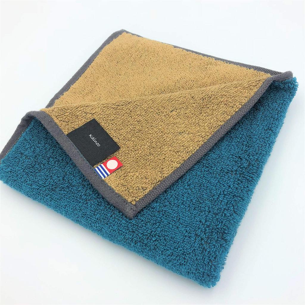 Imabari Towel Hand Towel, Japanese Tradition, 34cm X 35cm, Blue Tones (Indigo and Natural Wall Colors), Made In Japan, Plain, Soft Touch, Suitable