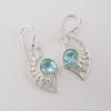 Natural Sky Blue Topaz Gemstone 925 Sterling Silver Jewelry Women Dangle Earring 1.5" CE-26-2