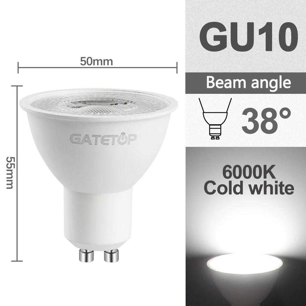 5pcs LED GU10 Spot Light 5W 6W 7W 8W 9W Bulb No Fliker GU10 AC220V 120V Replace 40W Halogen Lamp for Home Lighting Derection