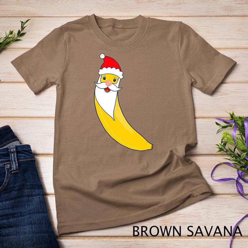 Christmas Banana Santa Claus Hat Funny Merry Christmas gift Unisex T-shirt 2 2XL