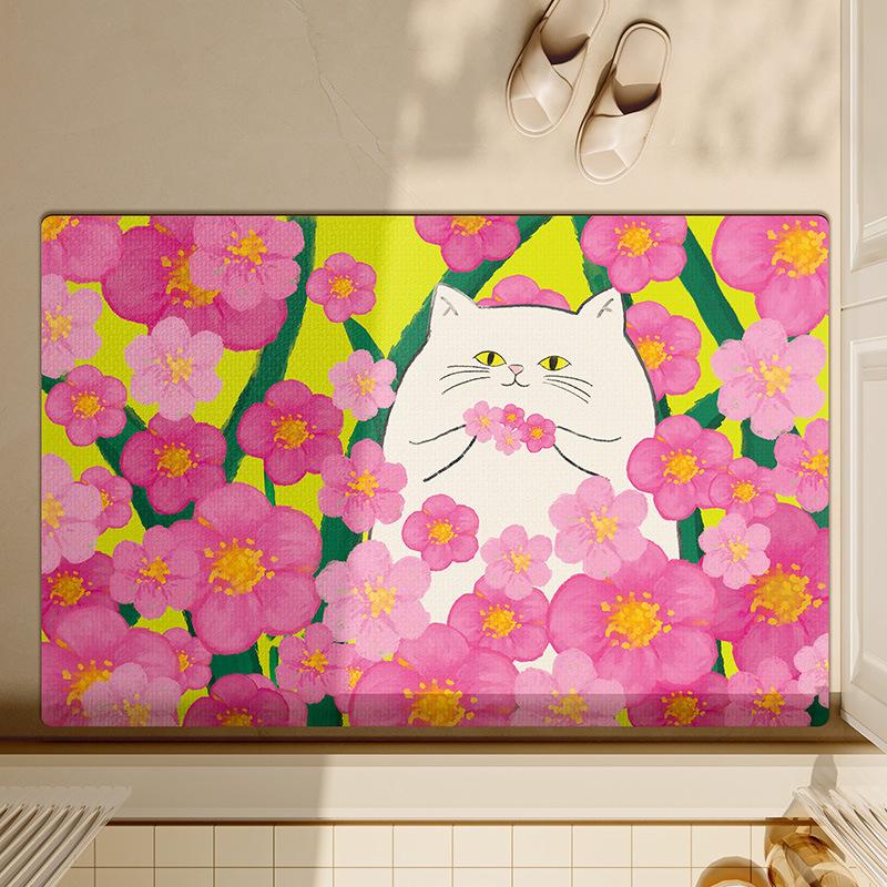 

Коврик для ванной комнаты с рисунком диатомовой грязи, прочный впитывающий противоскользящий коврик для ног, туалет, туалет, ванная комната, быстросохнущая мягкая подкладка 40*60cm