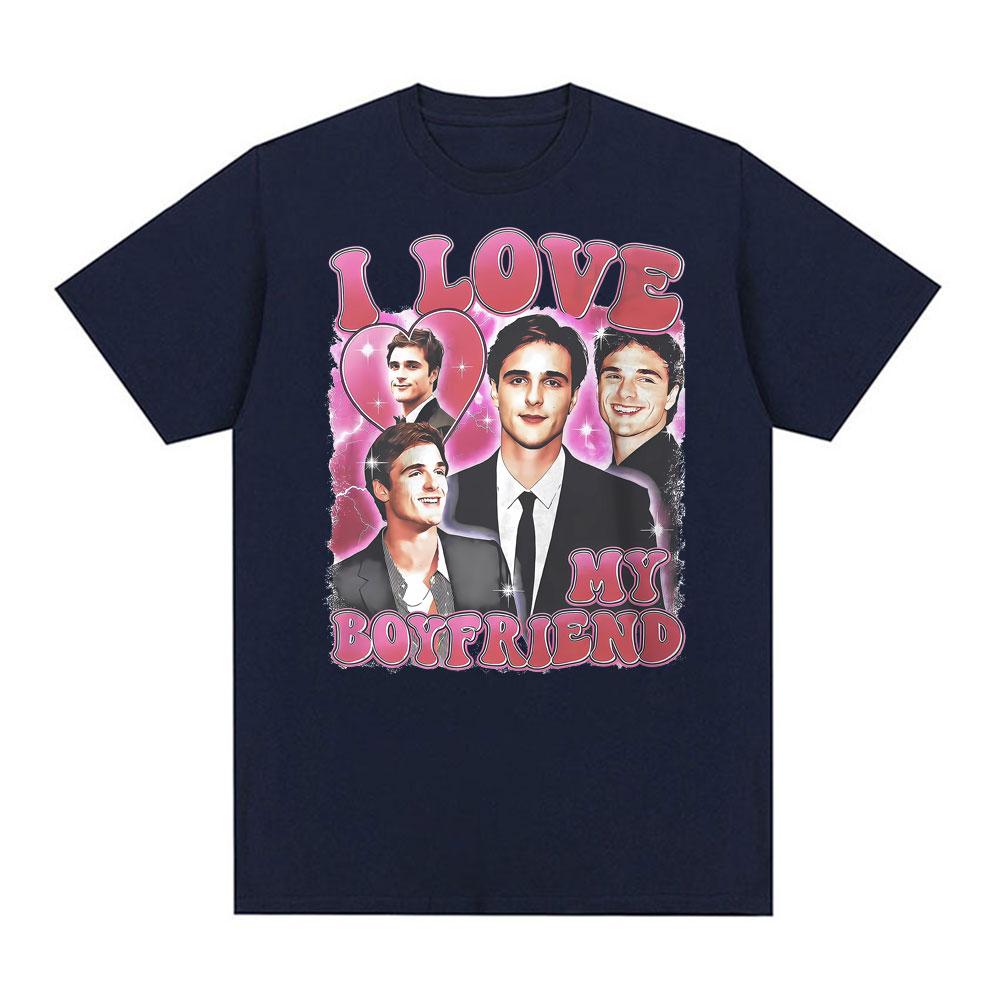 I Love My Boyfriend Jacob Elordi Celebrity Fan Tshirts Unisex Women Summer Vintage Tshirt Comfort Casual Short Sleeve T Shirt Tops