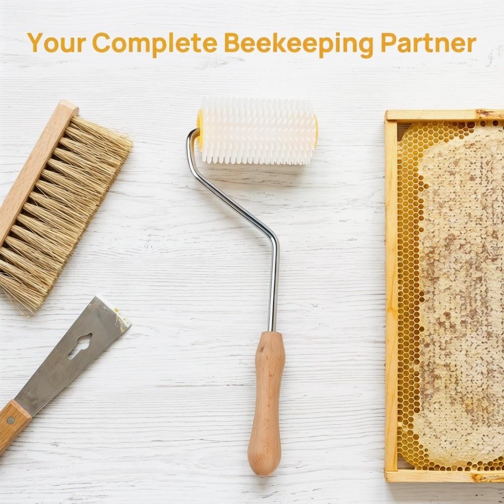 Durable Uncapping Needle Roller Wood Honey Extractor Roller Honey Uncapping Roller Beekeeper