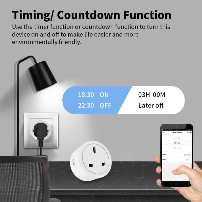 Corui Tuya Uk Plug Wifi Zigbee Smart Socket Bluetooth Wireless Socket Timing Support Alexa Google Home With Power Monitor