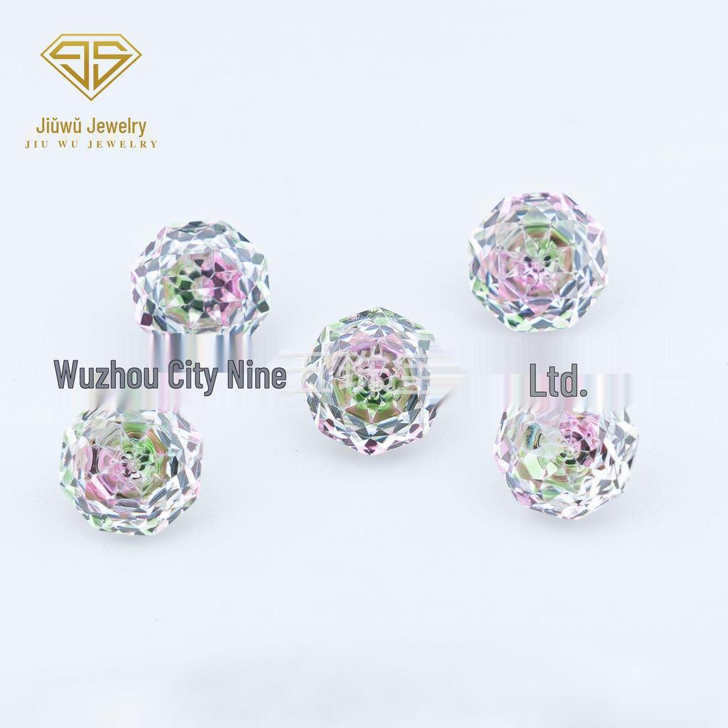 4-8mm Gradient Rose-Cut Two-Tone Soft Core Zircon Millennium Rose