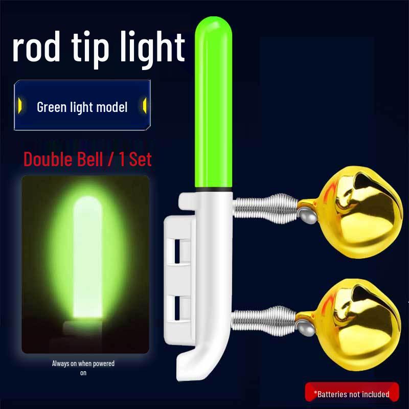 Night Fishing LED Rod Tip Light with Copper Bell - Sea Rod Alarm and Glow Sensor