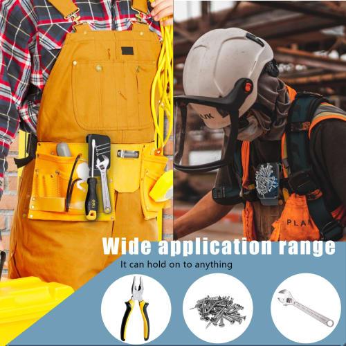 Bjsdkff Magnetic Tool Holder, Magnetic Belt Clip with Super Strong Neodymium Magnets, Leather Sleeve for Screws, Hammers, Sockets, Pliers, Drills, Wre