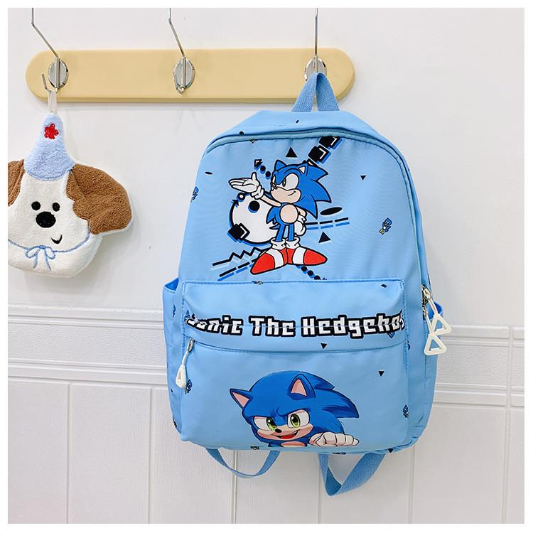 Sonic Cartoon Letter Kids Lightweight Nylon Backpack For Daycare And Travel