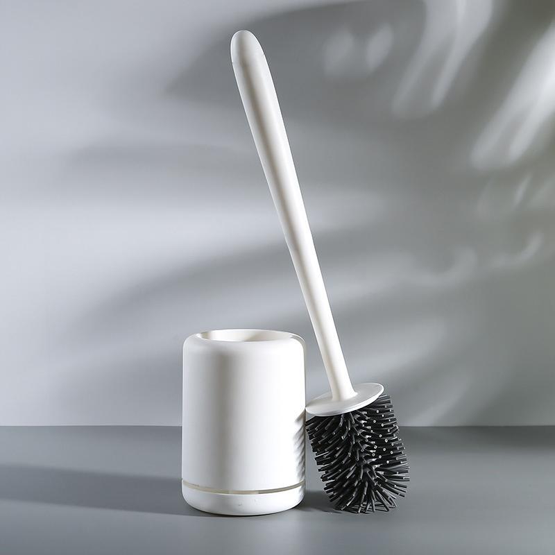 Silicone Toilet Brush Wall Mounted Breathable Holder Soft Bristle Odor Free Bathroom Toilet Cleaning Supply