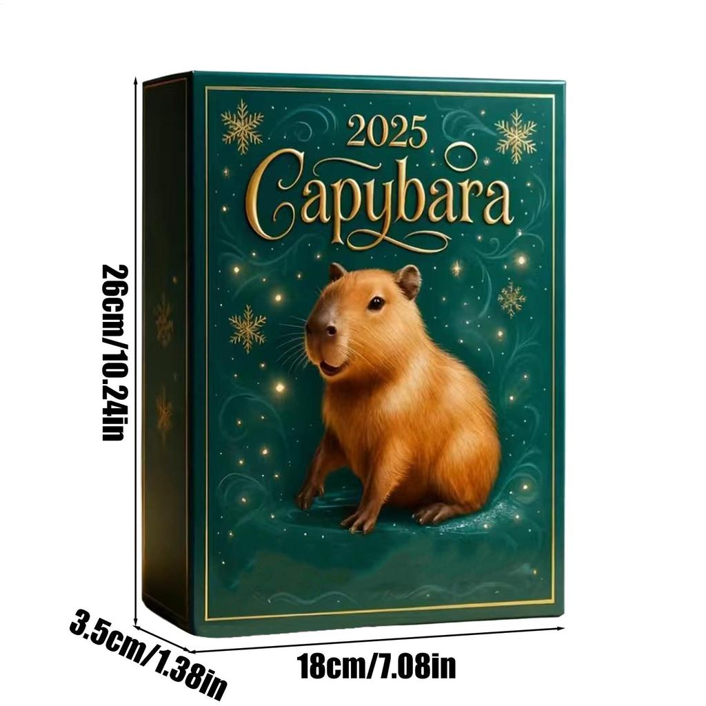 Capybara Calendar Advent 3D Advent 24 Days 2025 Small Animal Countdown Figure Decorations For Birthday Party Desk Entryway