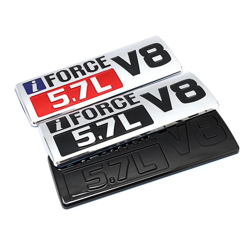 IFORCE 5.7l V8 Logo Car Stickers Auto Badge Emblem Decals For T-undra Prado Corolla Highlander Venza Hiace Previa Sequoia