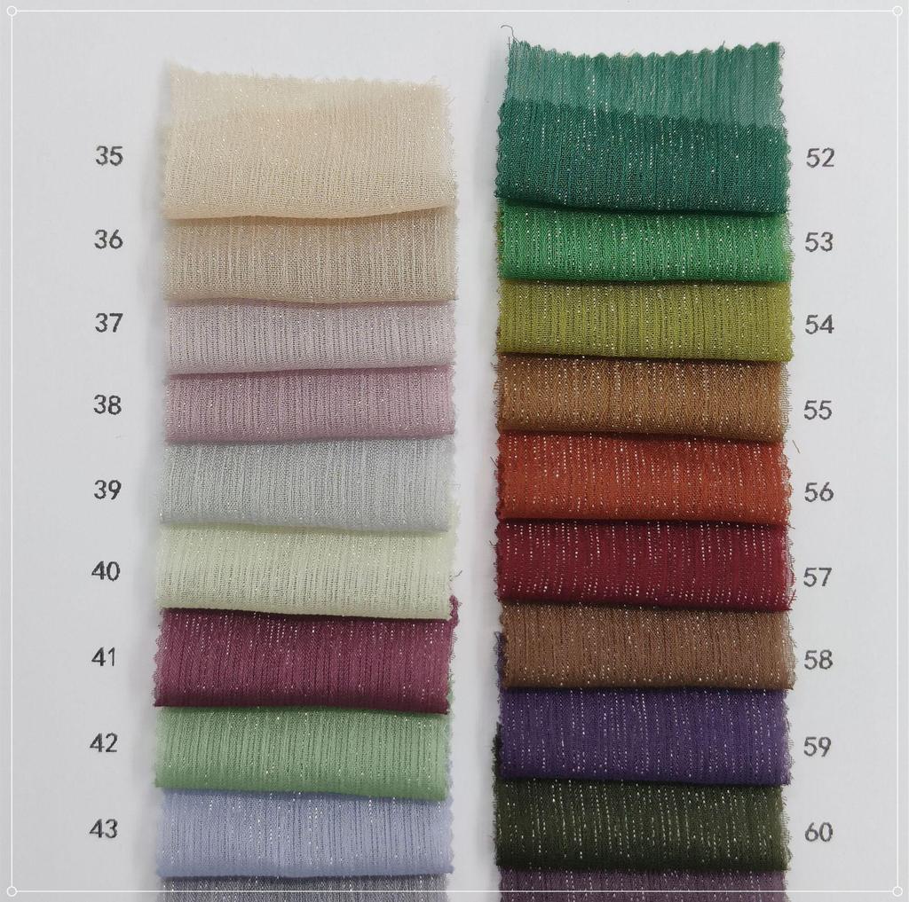 Silver Silk Crepe Skirt Fabric with Glittering Yarn - Lolita Chiffon Hanfu for Spring/Summer Women's Fashion