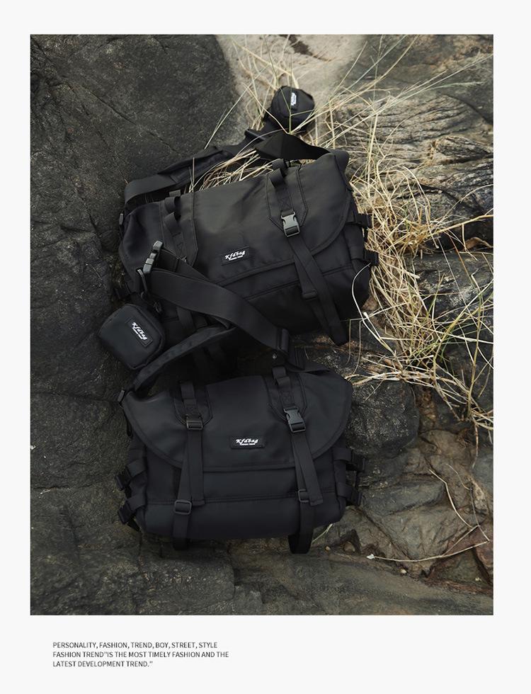 Unisex Crossbody Bag - Korean-Influenced, Casual Nylon, Waterproof, Functional Workwear Style