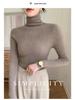 Damski sweter ze 100% wełny z wysokim dekoltem, dopasowany krój - Rozciągliwy kaszmirowy pulower na jesień/zimę