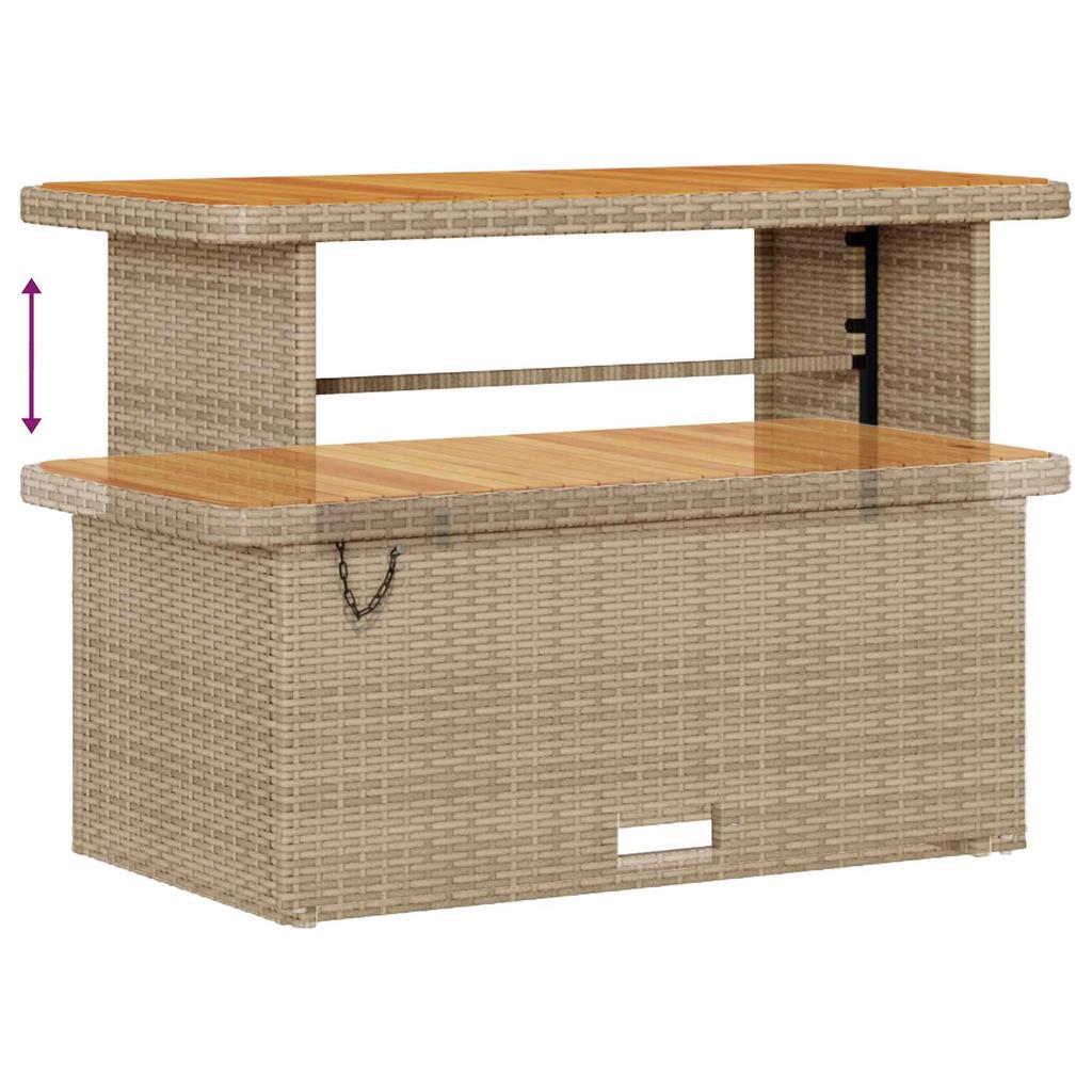Garden Sofa Set 14 Pcs Beige Poly Rattan