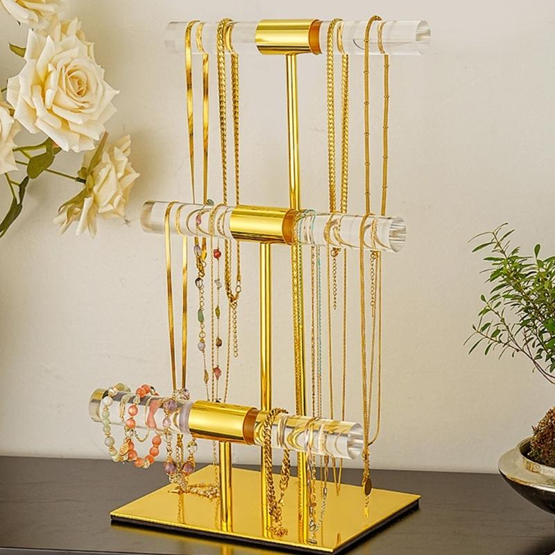 Multifuntional Bracelet Display Stand Necklace Display Holder Watch Rack Bracelet Organizers Acrylic Texture for Jewelry
