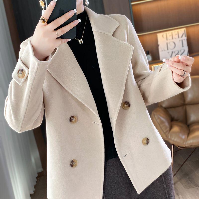 

Pockets Wool Suit Jacket, Short & Loose Fit for Petite Middle-Aged & Elderly Mothers, Autumn/Winter Collection 2XL